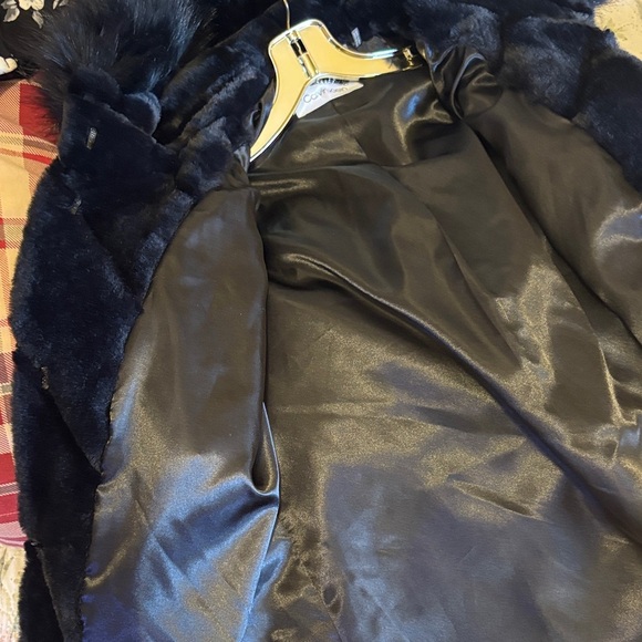 Calvin Klein Plush Black Teddy Coat - Picture 4 of 6